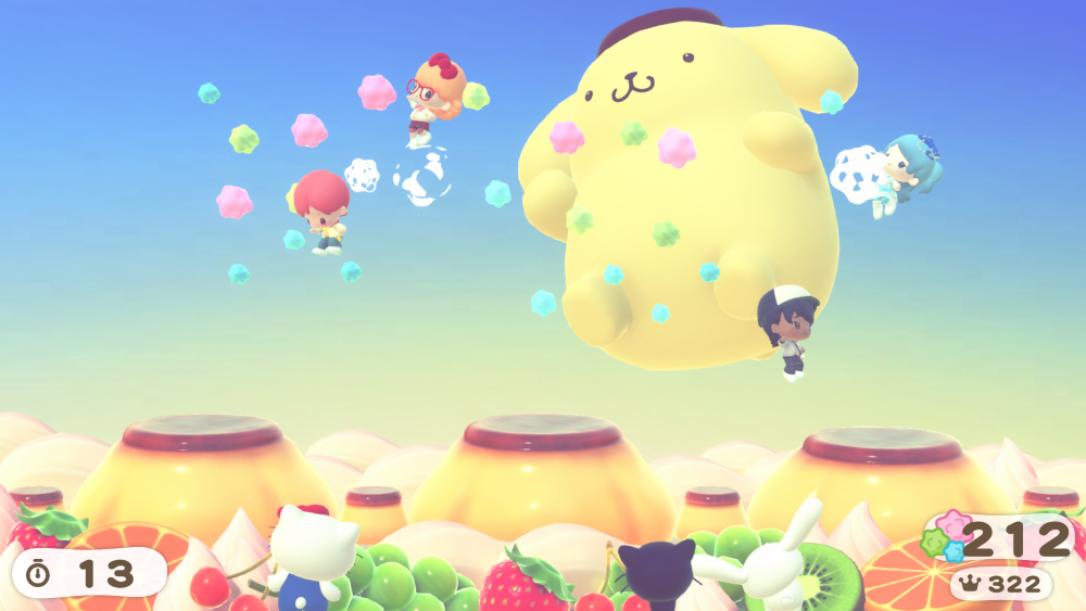 A mini-game featuring Pompompurin. 