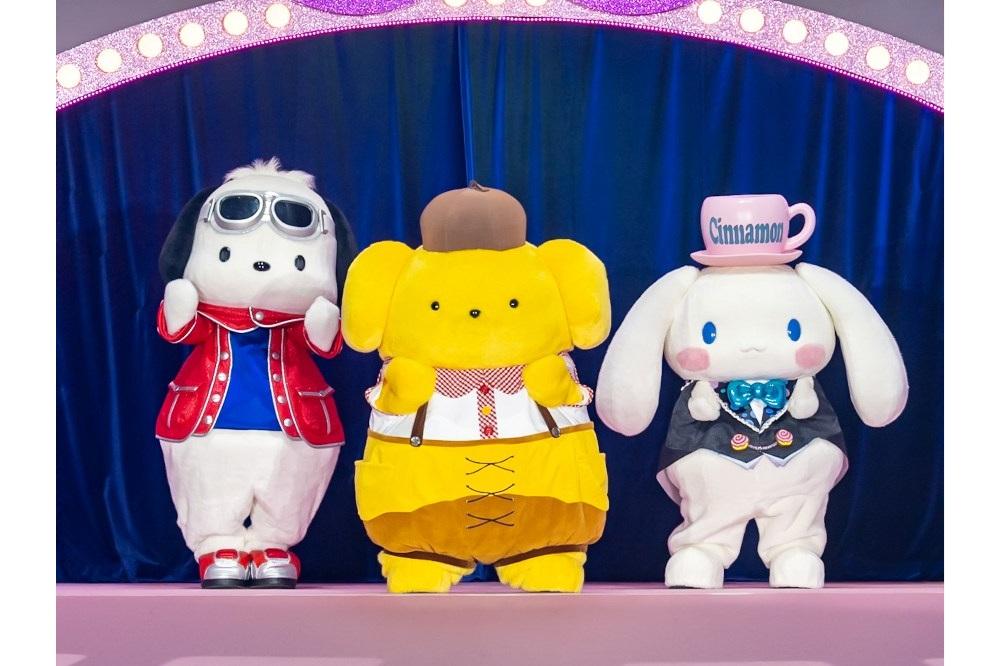左からポチャッコ、ポムポムプリン、シナモロール
